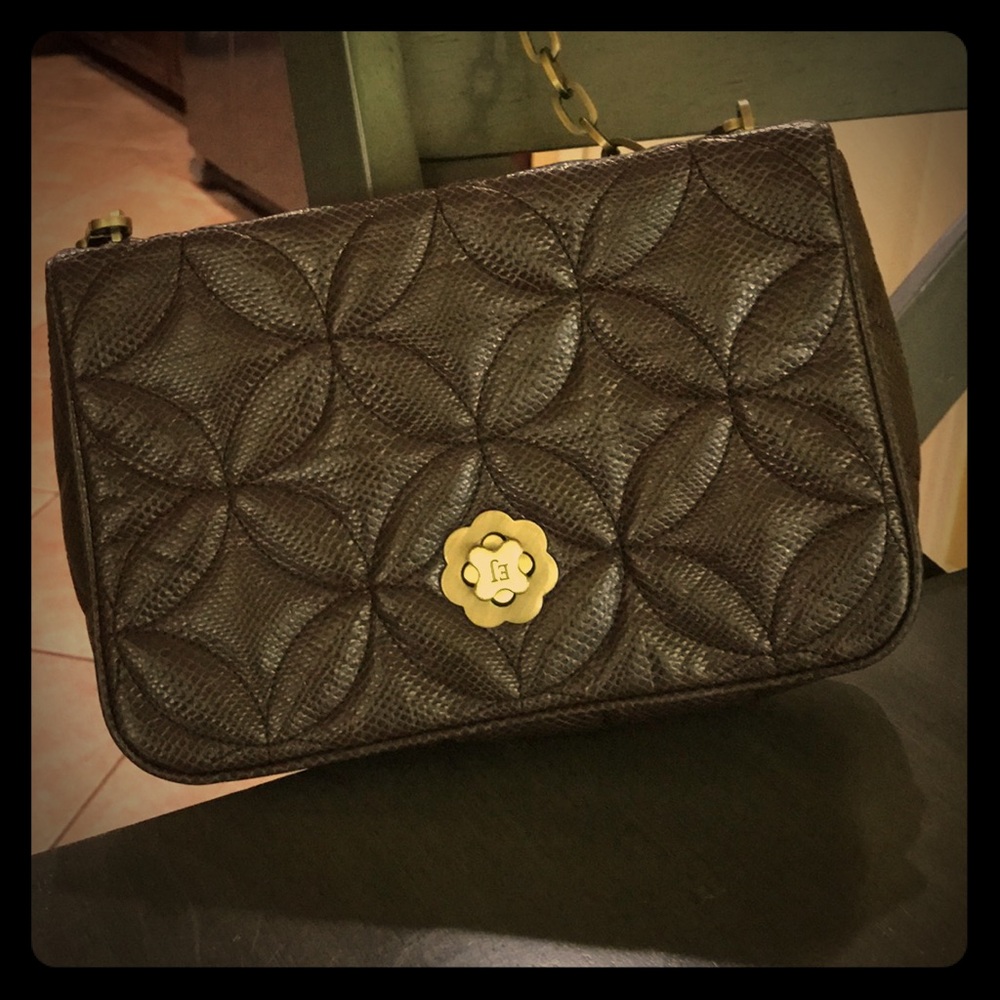 Eric Javits New York quitted leather bag brown